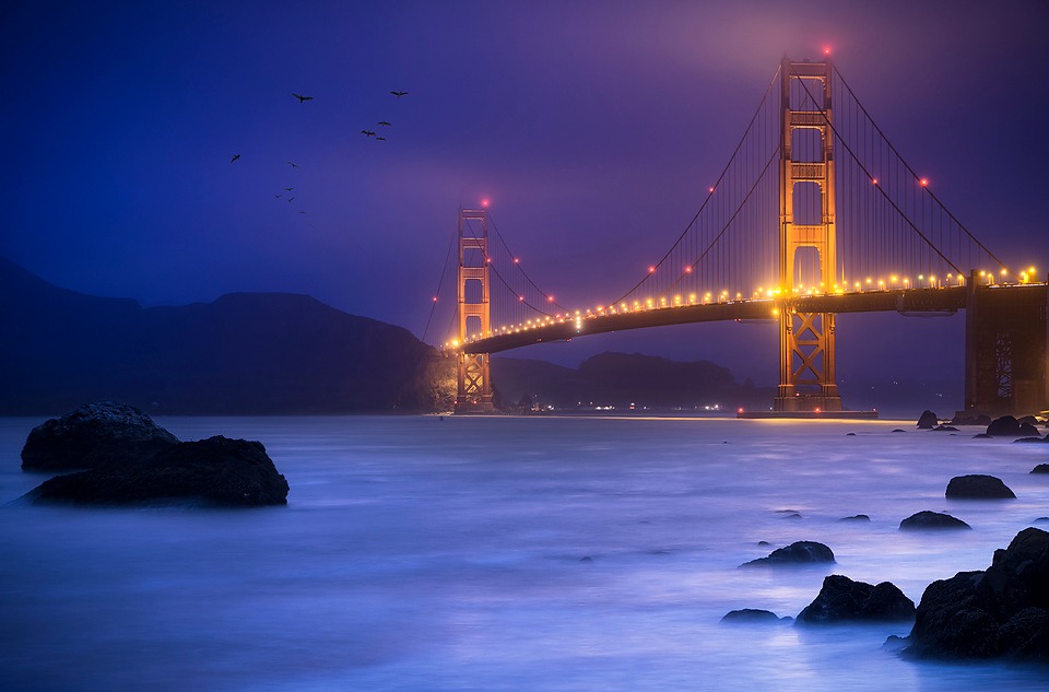 Long exposures under the Golden Gate bridge