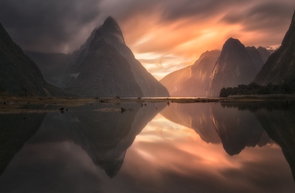 Epic Sunset Over Milford Sound