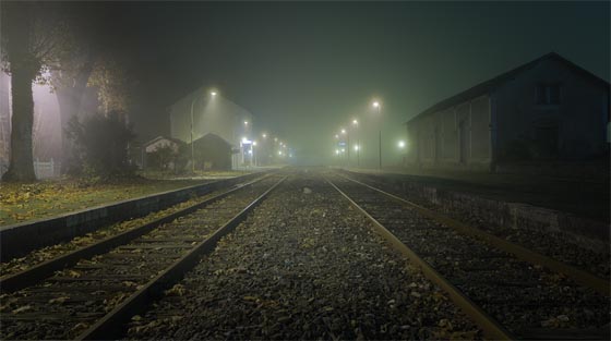 tain station at night before